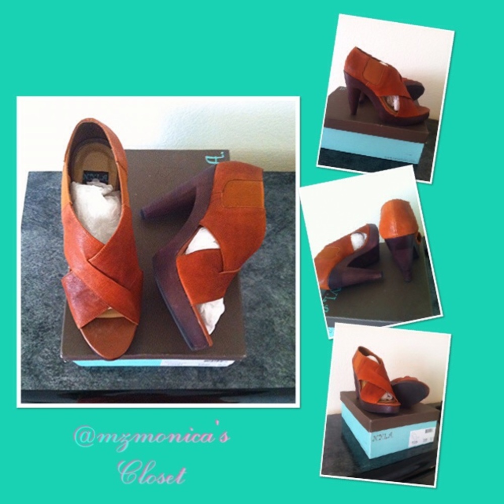 NWOT Tan Nyla Poin Open Toe Shoe